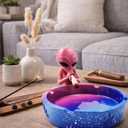 Pink Alien Smoking Ashtray Multicolor 4"