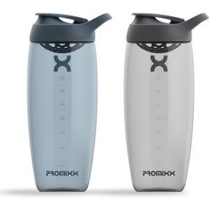 Promixx PURSUIT Protein Shaker Bottle  Premium Sports Shaker Bottles for Protein Mixes and Supplement Shakes  Easy Clean, Durable Protein Shaker Cup (Graphite Gray + Midnight Blue)