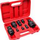 8-Piece Impact Socket Adapter Set, 1/4" 3/8" 1/2" 3/4" Drive Socket Reducer Set with Case, for Impact Wrenches,Ratchets,Automotive and DIY Tools