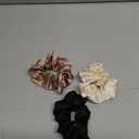 OLESILK 100% Mulberry Silk-Scrunchies for Hair Sleep, Women Grils Silk Hair Ties for Frizz & Breakage Curly Hair, No Damage, Elastics Ponytail Holder, 3 Pack (3pcs, Black-Camel-Light Champagne)