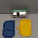 3 Pack Reusable Stainless Steel Snack Containers, Capacity Upgrade 2 Compartment Snack Containers with Lids, Reusable Food Storage Containers with Lids for Travel, Outdoor, Camping (Blue&Green&Yellow)