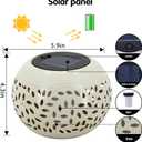 Solar Table Lantern Outdoor Waterproof- Dancing Flickering Flame Solar Powered LED Light,White Metal Desktop Decorative Lamp for Gifts for Women Mom,Desk Patio Garden Yard