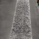 Wonnitar Moroccan Hallway Runner Rug 10 ft, Machine Washable 2'6"x10' Long Runner Rugs for Kitchen, Boho Non-Skid Soft Low Pile Carpet Runner for Entryway Hall Entrance (Dark Grey,2'6"x10')