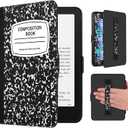 Fintie Case for All-New 7" Kindle Paperwhite (12th Generation, 2024) and Kindle Colorsoft - Lightweight Slim Shell Cover with Hand Strap Auto Sleep/Wake, Composition Book