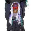 Haunted Hill Farm Tombstone Lifter by Tekky, Battery-Operated, Sound Activated Animatronic Zombie with Sound Effects and Lights for Indoor or Covered Outdoor Creepy Halloween Decoration