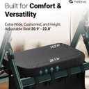 Helavo Extra Wide 28.3" Bariatric Upright Walker for Seniors, 500 lbs Capacity with 8 Flat-Free Solid Rubber Tires, Height Adjustable Stand Up Walker with Seat, All Terrain Heavy Duty Rollator