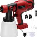 Paint Sprayer for Milwaukee M18 18V Battery, Cordless HVLP Paint Sprayers for House Painting Stain Sprayer for Fence, Furniture, cabinets, Walls, etc. (Battery NOT Included) (RED)