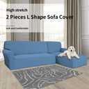 Easy-Going Stretch Sofa Slipcover 2 Pieces L-Shaped Sofa Cover Sectional Couch Cover for Living Room Jacquard Fabric Chaise Lounge Slipcover with Elastic Bottom for Dogs Kids Pets(Large,Light Blue)
