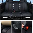 Huidasource Rear Car Seat Covers, Durable Waterproof Faux Leather, Universal Fit for Most Cars, SUVs & Trucks, Easy Installation, Preserve Cup Holders, Ideal for Family Use, Black