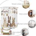 Easter Shower Curtains for Bathroom Bunny Spring Stall Shower Curtain Set Waterproof Polyester Bathroom Curtains Easter Eggs Rabbit Plaid Bathtub Decorations 72x72 Inch