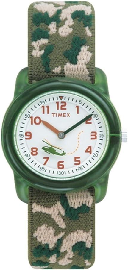 Timex TIME Machines 29mm Elastic Fabric Kids Watch (Green Camo)
