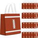 24 PCS Superbowl Party Decorations Football Gift Bags Football Party Decorations with Handles Reusable Football Goodie Snack Favor Bag Non Woven Party Favor Bags for Sports Birthday Decor