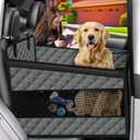 EPN Dog Car Seat for Large Dogs, Foldable Pet Car Seat with Waterproof Oxford Fabric, Non-Slip Bottom, Reinforced Support & Storage Pockets (Grey, Large)