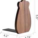 Muso Wood Bookends for Shelves, Decorative Book Ends for Children, Non-Skip Wooden Bookends for Office/Home/School (Walnut 1 Pair)