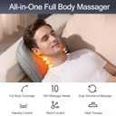 Back & Neck Massager with Heat for Pain Relief, 3D Deep Kneading Massage Cushion for Upper & Lower Back, 3 Intensity Levels, 3 Heat Settings, 15/20/30 Min Auto-Off, Ergonomic Lumbar Support