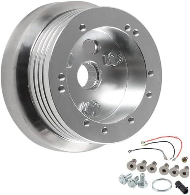 5 & 6 Hole Billet Steering Wheel Hub Adapter Car Polished Short Hub Connector Car Accessories Silver