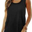 Womens Tops Summer Casual Plus Size Tanks Flowy Dressy Maternity Clothes Black 2XL