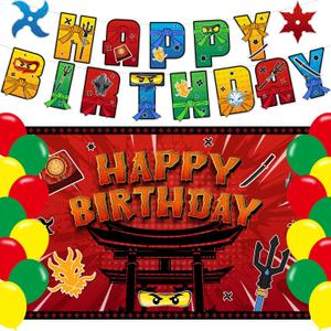 Ninja Happy Birthday Decorations Ninja Birthday Party Banner Backdrop Ballons Birthday Party Supplies Favors