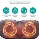 Nekteck Shiatsu Neck Massager with Heat for Pain Relief Deep Tissue, 2026 Upgraded 3D Back Shoulder Kneading Massage Pillow, Body Muscle Relaxation Tools Gifts for Him Her, Black (Cordless)