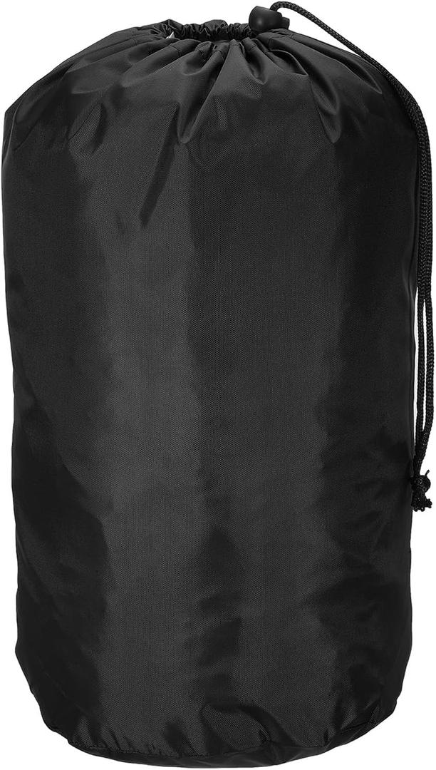 PATIKIL Stuff Sack, 10 x 20 Inch Waterproof Outdoor Storage Sack Portable Drawstring Dust Flap Bag for Camping, Black