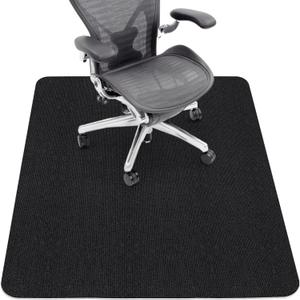 Sycoodeal Office Chair Mat for Hardwood Floor,Office Computer Gaming Chair Mat for Tile Floor,Large Floor Protector Rug,Anti-Slip,Easy to Clean,Pure Black(48"x36") (Black (1 Pack))