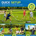 Complete Portable Badminton Set - Quick & Easy Setup - 4 Rackets 2 Birdies Shuttlecock, 1 Net & Badmington Pole Frame for Backyard Park & Beach Games, Indoor Outdoor Sports Equipment for Family Fun