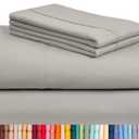 LuxClub 4 PC King Sheet Set, Breathable Luxury Bed Sheets, Deep Pockets 18" Wrinkle Free Cooling Bed Sheets Machine Washable Hotel Bedding Silky Soft - Light Taupe King