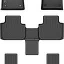 HAFIDI Floor Mats Fit for 2018-2024 2025 VW Atlas (6 Passenger Bucket) All Weather Protection TPE Car Floor Liners, Fits 1st & 2nd & 3rd Row Full Set Volkswagen Atlas Custom Accessories, Black
