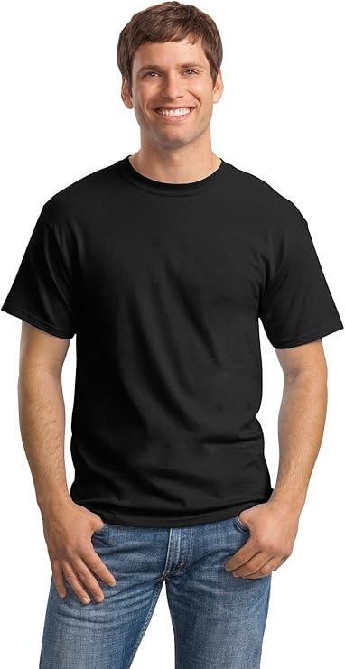 Hanes Black T-Shirt 10-12T 6Pcs