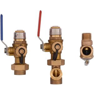 SharkBite 3/4 Inch Push to Connect Tankless Water Heater Valves Installation Kit, 25374