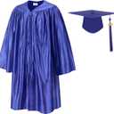 SAMDEEMI Unisex Shiny Kindergarten Graduation Gown Cap Set with 2025 Tassel, for Preschool Toddler Children (27", Purple)