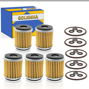Oil Filter Kit Compatible with Yamaha YFZ450 YFZ450R YFZ450RSE OEM# 5D3-13440-09-00 93210-47675-00 93210-07135-00 5D3-13440-02-00 (Pack of 5)