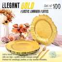 Gold Charger Plates Bulk 100Pcs - 13" Elegant Gold Chargers for Dinner Plates, Wedding & Event Decorative Charger Plates Set