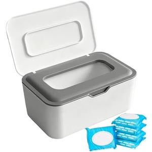 Flushable Wipes Dispenser, Wipes Case Baby Wipe Holder Durable PP Material for Nursery & Home, Keeps Wipes Fresh, Non-Slip, Easy Open & Close