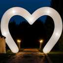 Shappy 9 ft Wedding Inflatables Outdoor Decorations Heart Blow up Inflatable Archway with Build in LEDs for Indoor Outdoor Lawn Yard Garden(White)