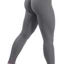 Sogetdo Yoga Leggings for Women Hidden Scrunch Butt Non See Through High Waisted No Front Seam Athletic Gym Workout Pants (Gray, S)