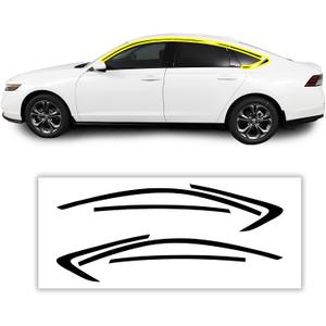 BOGAR TECH DESIGNS for Honda Accord 2023-2025 Side Window Chrome Delete Sticker Decal Vinyl Film Replacement, Gloss Black