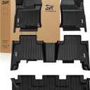 3W Floor Mats for Lexus GX460 2014-2023 (only for 7 seat), TPE All Weather Custom Fit Floor Liner 1st, 2nd&3rd Rows Car Mats, Black