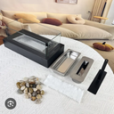 Tabletop Fire Pit AVOFOREST Portable Stainless Steel Tabletop Fireplace with Cobblestone - Indoor/Outdoor Mini Tabletop Fireplace for Ladies Gifts,Housewarming Christmas Holiday Decor