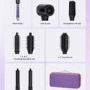 TASNEEM 7 in 1 Hot Air Brush & Rotating Hair Dryer Brush, Air Styler with Auto-Wrap Curlers, Ionic Blow Dryer, Straightener & Oval Brush, Without Heat Damage Multi-Styler with Travel Case