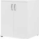 Bush Business Furniture Universal Floor Storage Cabinet with Doors and Shelves in White, Vertical Office Storage Unit with Adjustable Shelving for Workspace