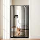 HIDOG 55'' Extra Tall Cat Gate, 30.1"-34.1" Wide Auto Close Tall Pet Gate for Doorways, Pressure Mounted High Dog Door Gate No Drilling Cat Fence Safety Baby Gate for Stairs, Doorways, Black