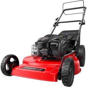 PowerSmart 22-Inch Gas Lawn Mower Self-Propelled, 150cc B&S Engine, 3-in-1 Mulching System, 6 Cutting Heights, Rear-Wheel Drive, Durable Steel Deck