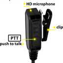 CLS1410 CLS1110 Earpiece Compatible with Motorola Radio CP200 GP300 GP2000 Walkie Talkie with PTT Mic 2 Pin Headset Single-Wire Surveillance Kit (D-Shaped, 2 PCS)