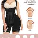 FeelinGirl Shapewear for Women Tummy Control Stage 2 Post Surgery Compression Garment Full Body Shaper Butt Lifter (Black)
