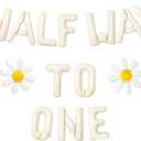 1/2 Balloon Birthday Banner Half Way to One Baby Girl Boy Decorations 6 Month Birthday Party Decorations 1/2 Way to One Half Birthday Baby Shower Decoration for Little Girl Boy