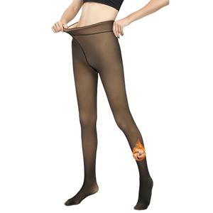 Mitid Fleece Lined Tights Women Leggings Thermal Pantyhose Fake Translucent Opaque High Waisted Winter Warm Sheer Tight