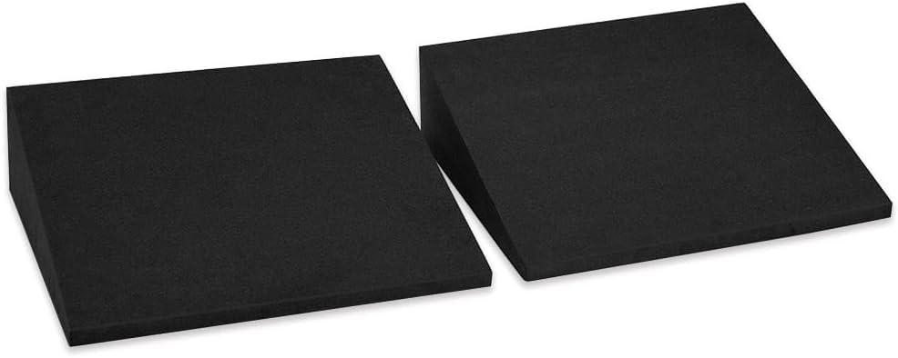 StrongTek 13" Large Yoga Foam Wedge, Slant Board, Calf Stretcher, Improve Lower Leg Strength, Stability, Incline Wedge, Knee Pad, Back Support, Footrest Cushion, Physical Therapy, One Pair (Basic-Black)