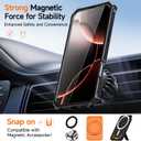 for iPhone 16 Magnetic Case with Screen Protectors, Black | Compatible with MagSafe, Concealed Kickstand, 2 Pack Screen Protectors, Military Grade, Double Layer, Shockproof Protection