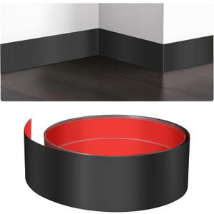 Stainless Steel Door Kick Plate, 4" x 118" Door Push Plate, Self Adhesive Kickplate for Bottom of Door, Kitchen Island, Cupboard, Cabinet (Brushed Black)